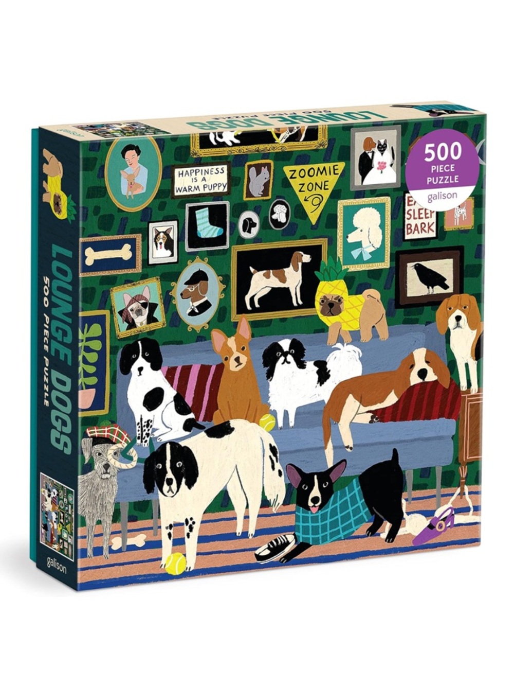 Galison Lounge Dogs 500 Piece Puzzle